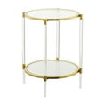 thumbnail image 1 of Pemberley Row Glass Clear/Gold End Table Rectangular Two-Tier 24" Unassembled, 1 of 6