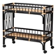 thumbnail image 1 of Pemberly Row Two-Tone Black and Natural Brown Rattan 2-Tier Kitchen Cart, 1 of 8