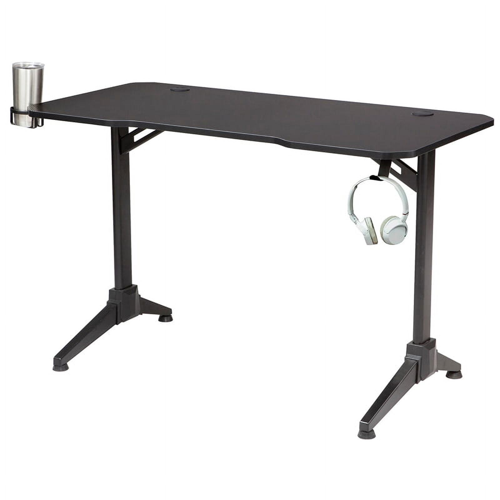 Pemberly Row Ultimate Computer Gaming Desk Black Metal Legs Under Desk