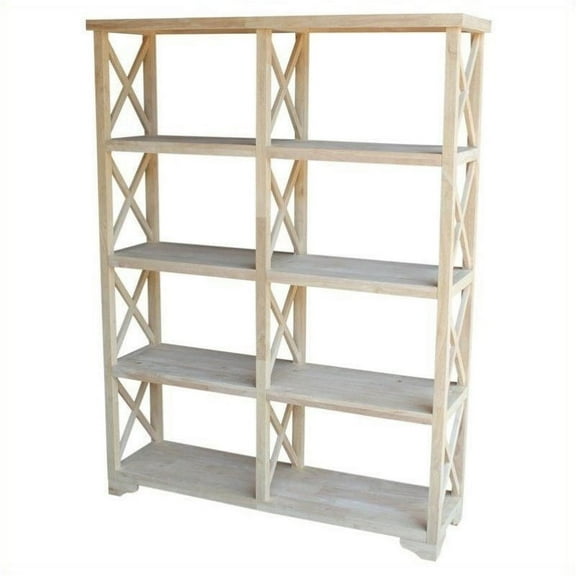 Pemberly Row Unfinished 4-Tier 'X' Sided Double Shelf Unit