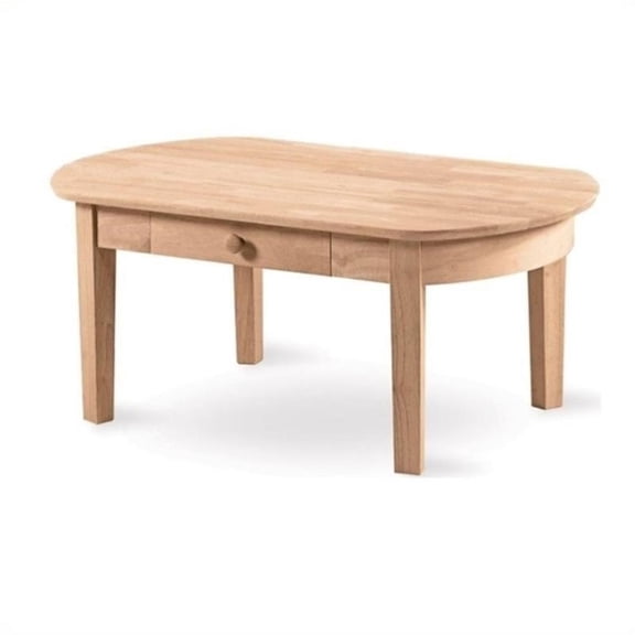 Pemberley Row Solid Parawood Unfinished Coffee Table Oval 42"x24"x18"