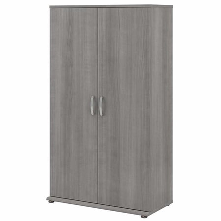 Pemberly Row Tall Clothing Storage Cabinet in Platinum Gray - Engineered Wood