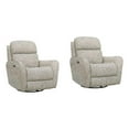 thumbnail image 1 of Pemberly Row Upgrade Muslin Cordless Swivel Glider Recliner Two Pack, 1 of 8