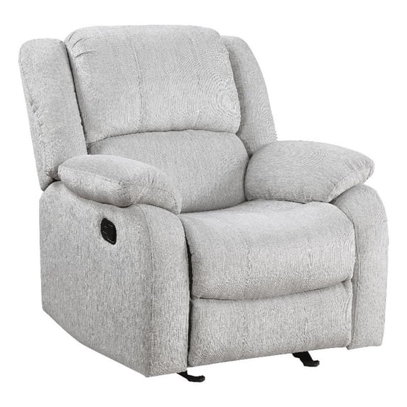 Pemberly Row Upholstered Glider Manual Recliner Chair in Gray