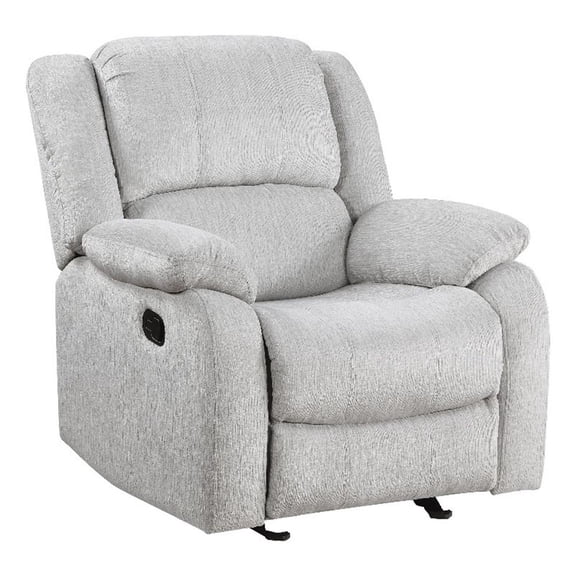 Pemberly Row Upholstered Glider Manual Recliner Chair in Gray