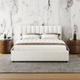 thumbnail image 1 of Pemberly Row Upholstered Platform Queen Bed in White Boucle Fabric, 1 of 8