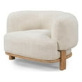 thumbnail image 1 of Pemberly Row Upholstered Traditional Fabric Accent Chair in Cream, 1 of 6