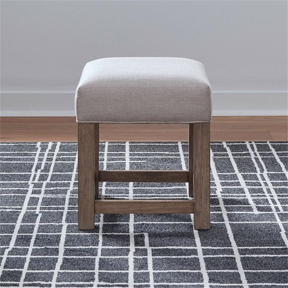 Pemberly Row Upholstered Upholstered Console Stool with Storage in Brown
