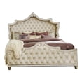 thumbnail image 1 of Pemberly Row Upholstered Velvet Eastern King Bed in Ivory and Camel, 1 of 7