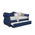 thumbnail image 1 of Pemberly Row Upholstered Velvet Wood Daybed with Trundle in Blue, 1 of 6