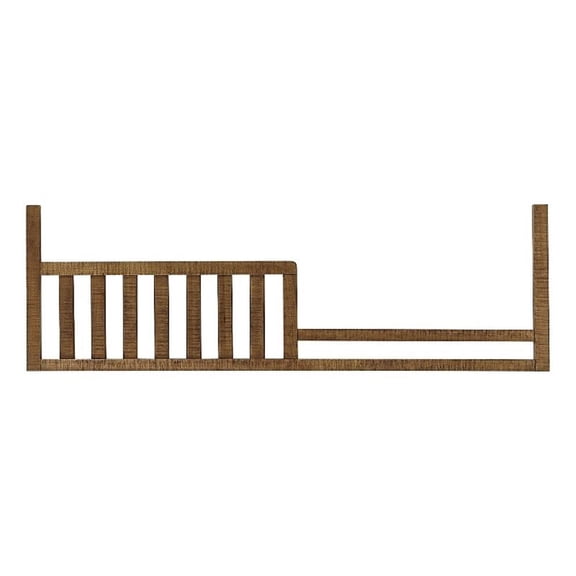Pemberly Row Urban Rustic Wood Convertible Toddler Rail - Brushed Wheat Brown