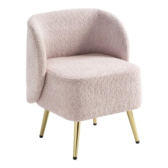 Pemberly Row Vanity Chair in Dusty Rose Fabric with Gold Legs