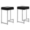 thumbnail image 1 of Pemberly Row Velvet Backless Counter Height Stool in Black/Silver (Set of 2), 1 of 2