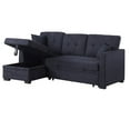 thumbnail image 1 of Pemberly Row Velvet Sofa Convertible L-Shaped Sofa Pull Out Sleeper Sofa Bed, 1 of 8