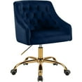 thumbnail image 1 of Pemberly Row Velvet Swivel Adjustable Office Chair in Soft Navy/Rich Gold, 1 of 6