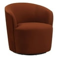 thumbnail image 1 of Pemberly Row Velvet Upholstered Sloped Arms Swivel Chair Burnt Orange, 1 of 8