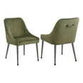 thumbnail image 1 of Pemberly Row Contemporary Fabric Upholstered Dining Side Chairs in Olive, 1 of 11