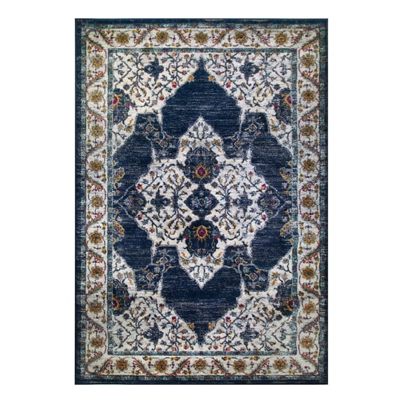 Pemberly Row Vintage Multicolor Medallion Boho Chic Area Rug 5'3" x 7'7"