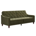 thumbnail image 1 of Pemberly Row Vintage Tufted Split Back Futon in Green Velvet, 1 of 14
