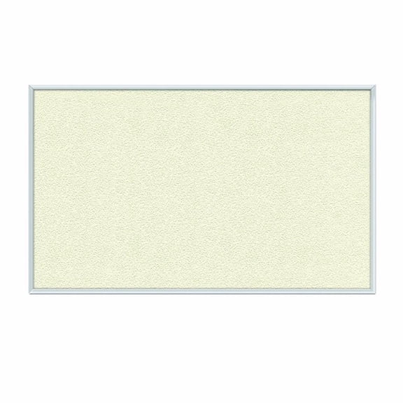 Pemberly Row Vinyl 18" x 24" Bulletin Board with Aluminum Frame in Ivory