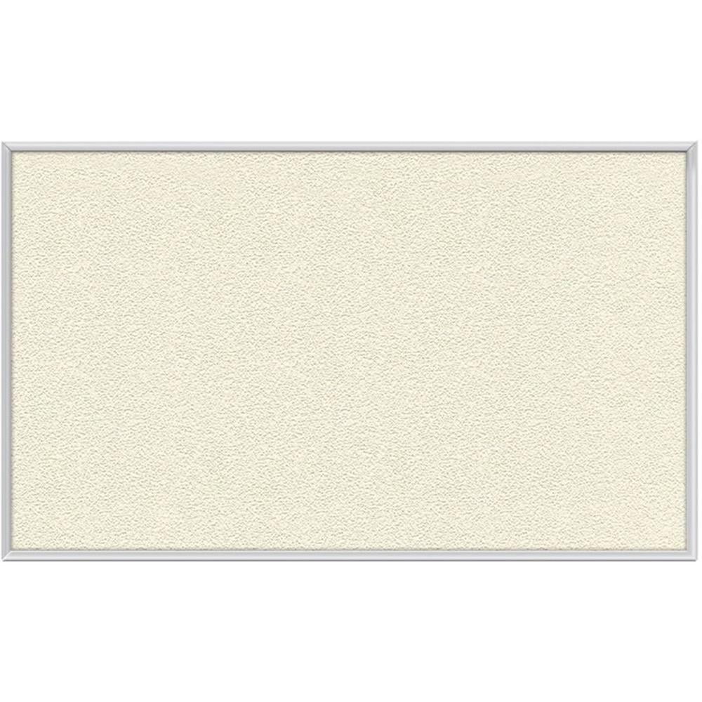 Pemberly Row Vinyl 2' x 3' Bulletin Board with Aluminum Frame in Ivory