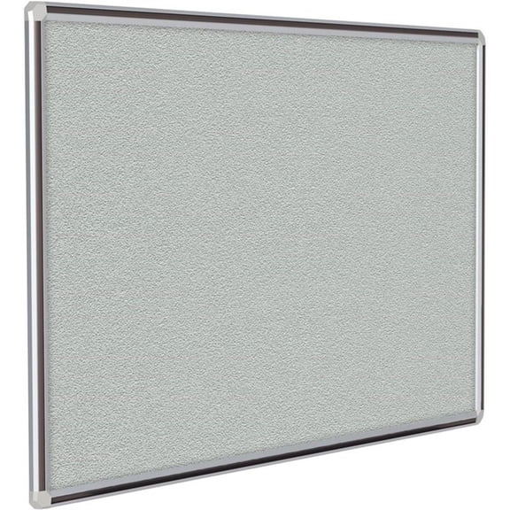 Pemberly Row Vinyl 3' x 4' Bulletin Board with Black Trim in Gray