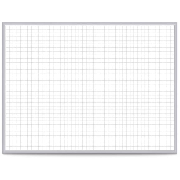 Pemberly Row Vinyl 3' x 4' Magnetic Whiteboard with 1" x 1" Grid in Gray