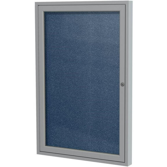 Pemberly Row Vinyl 36" x 24" 1 Door Enclosed Bulletin Board in Navy