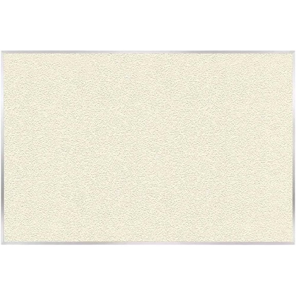 Pemberly Row Vinyl 4' x 12' Bulletin Board with Aluminum Frame in Ivory
