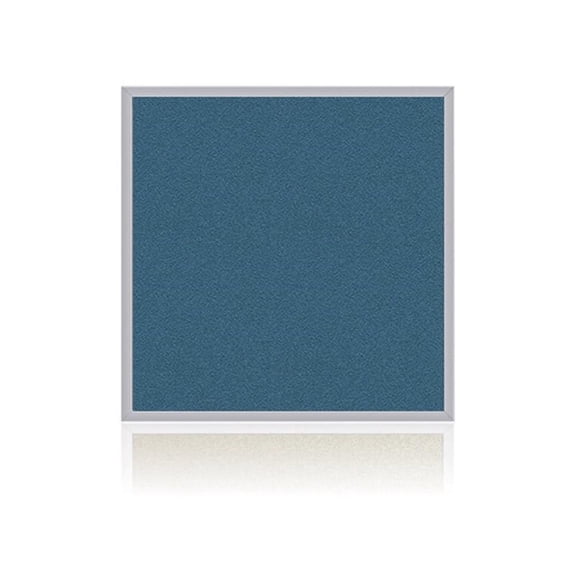 Pemberly Row Vinyl 4' x 4' Bulletin Board with Aluminum Frame in Ocean Blue
