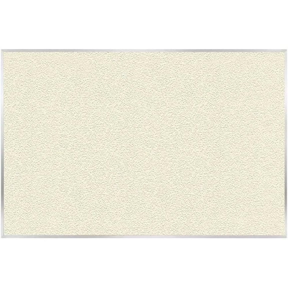 Pemberly Row Vinyl 4' x 5' Bulletin Board with Aluminum Frame in Ivory