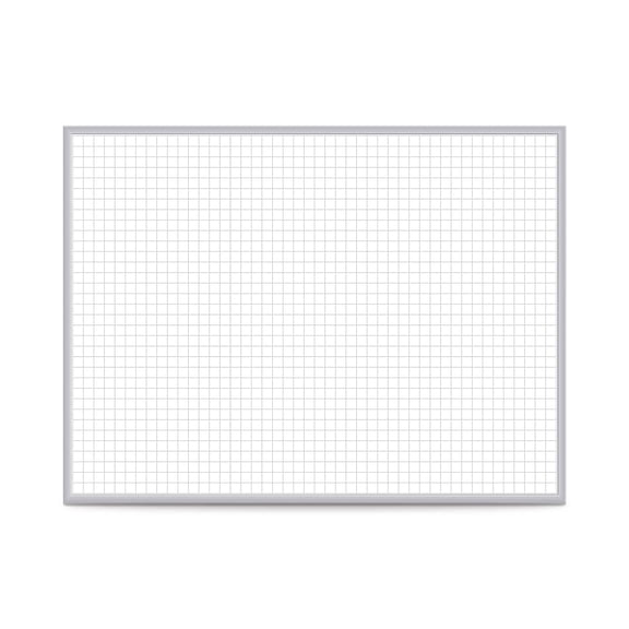 Pemberly Row Vinyl 4' x 6' Magnetic Whiteboard with 1" x 1" Grid in Gray