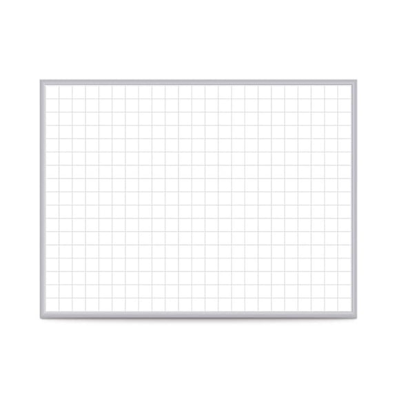 Pemberly Row Vinyl 4' x 8' Magnetic Whiteboard with 2" x 2" Grid in Gray