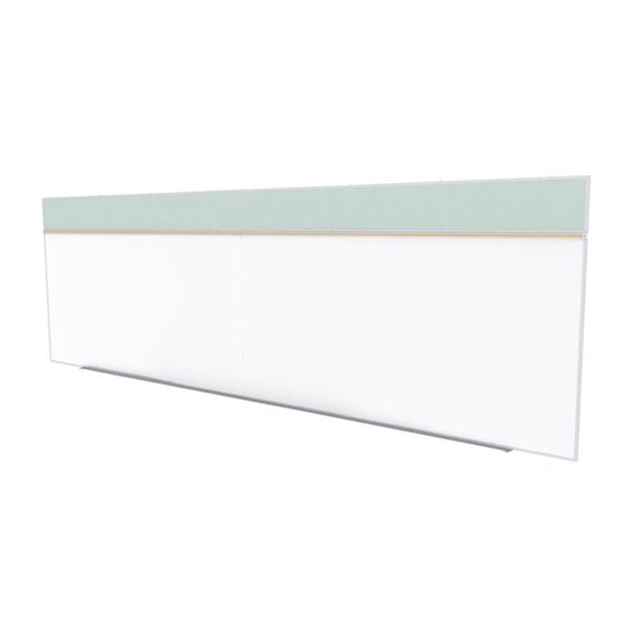Pemberly Row Vinyl 5' x 16' Bulletin & Magnetic Whiteboard Set-A in Silver