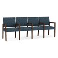 thumbnail image 1 of Pemberly Row Waiting Reception 4 Seat Tandem Seating Wood Frame in Blue, 1 of 5