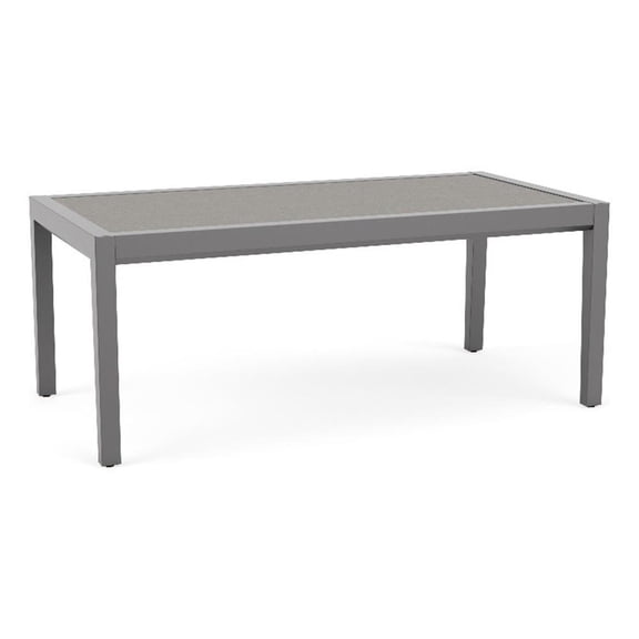Pemberly Row Waiting Reception 40x20" Coffee Table with HPL Insert Top in Pewter