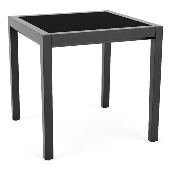 Pemberly Row Waiting Reception End Table 20x20" HPL Insert Top in Black