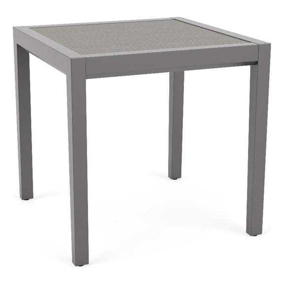 Pemberly Row Waiting Reception End Table 20x20" HPL Insert Top in Pewter