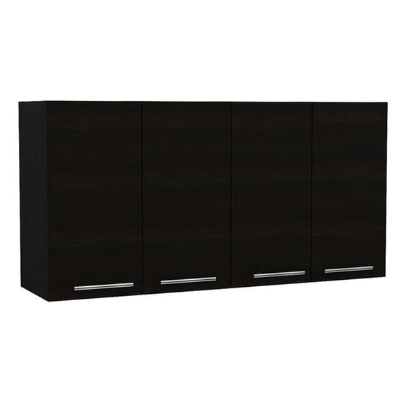 Pemberley Row Engineered Wood Black Wall Cabinet Rectangular 47.2" Unassembled