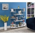 thumbnail image 1 of Pemberly Row Wall Unit Bookcase in White Wood and Stainless, 1 of 3