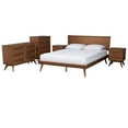 thumbnail image 1 of Pemberly Row Brown Wood and Rattan Queen Size 5-Piece Bedroom Set, 1 of 14