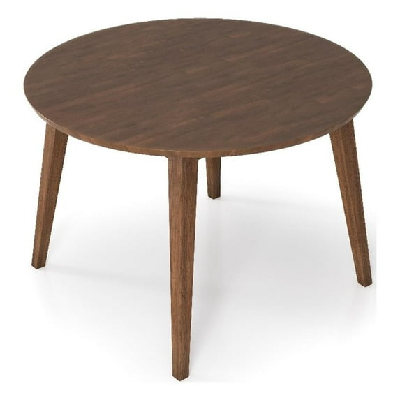 Pemberley Row Solid Wood Walnut Dining Table Round Beveled 43" Unassembled