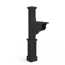 Pemberly Row Weatherproof Traditional Plastic Mail Post in Black
