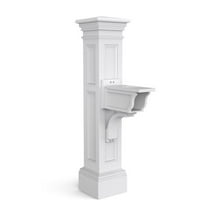 Pemberly Row Weatherproof Traditional Plastic Mail Post in White