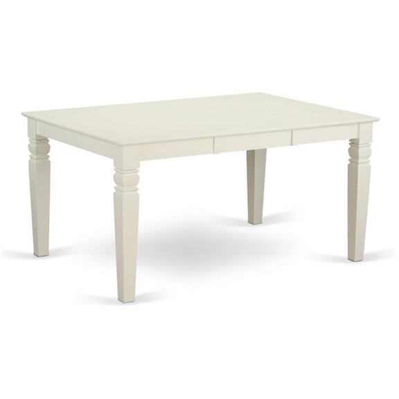 Pemberly Row Weston 42" Rectangular Wood Dining Table in Linen White