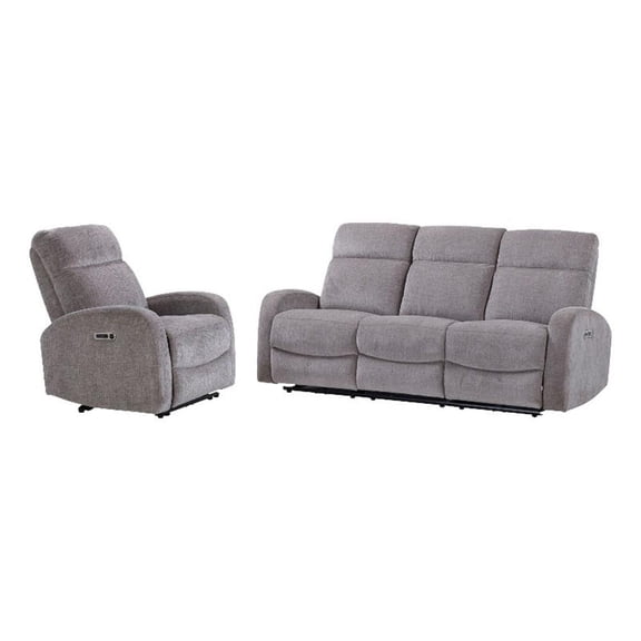 Pemberly Row Whiskers Nature Power Reclining Sofa and Recliner