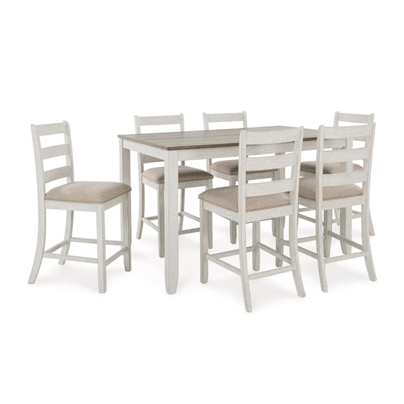 Pemberly Row White Counter Height Dining Table Set - Set of 7