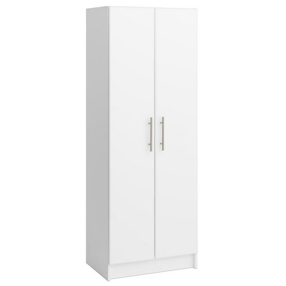 Pemberly Row White Engineered Wood Deep Storage Cabinet with Adjustable Shelves