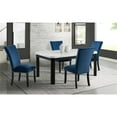 thumbnail image 1 of Pemberly Row White Marble 5PC Standard Dining Set with Blue Chairs, 1 of 20