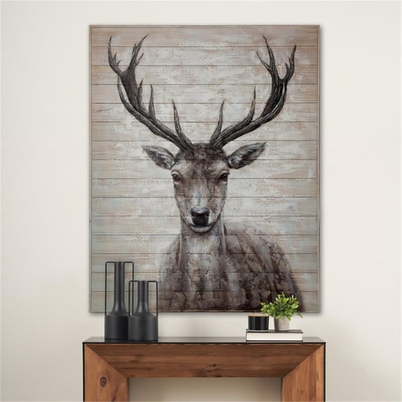 Pemberly Row White Tail 48X60 Deer Original Hand Painted On Wood Oil Painting